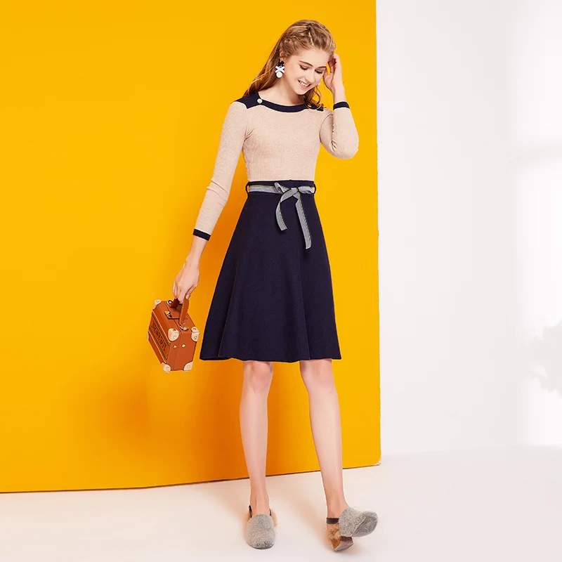 Женское трикотажное мини платье свитер с высоким воротником|mini dress|sweater dresscasual dress