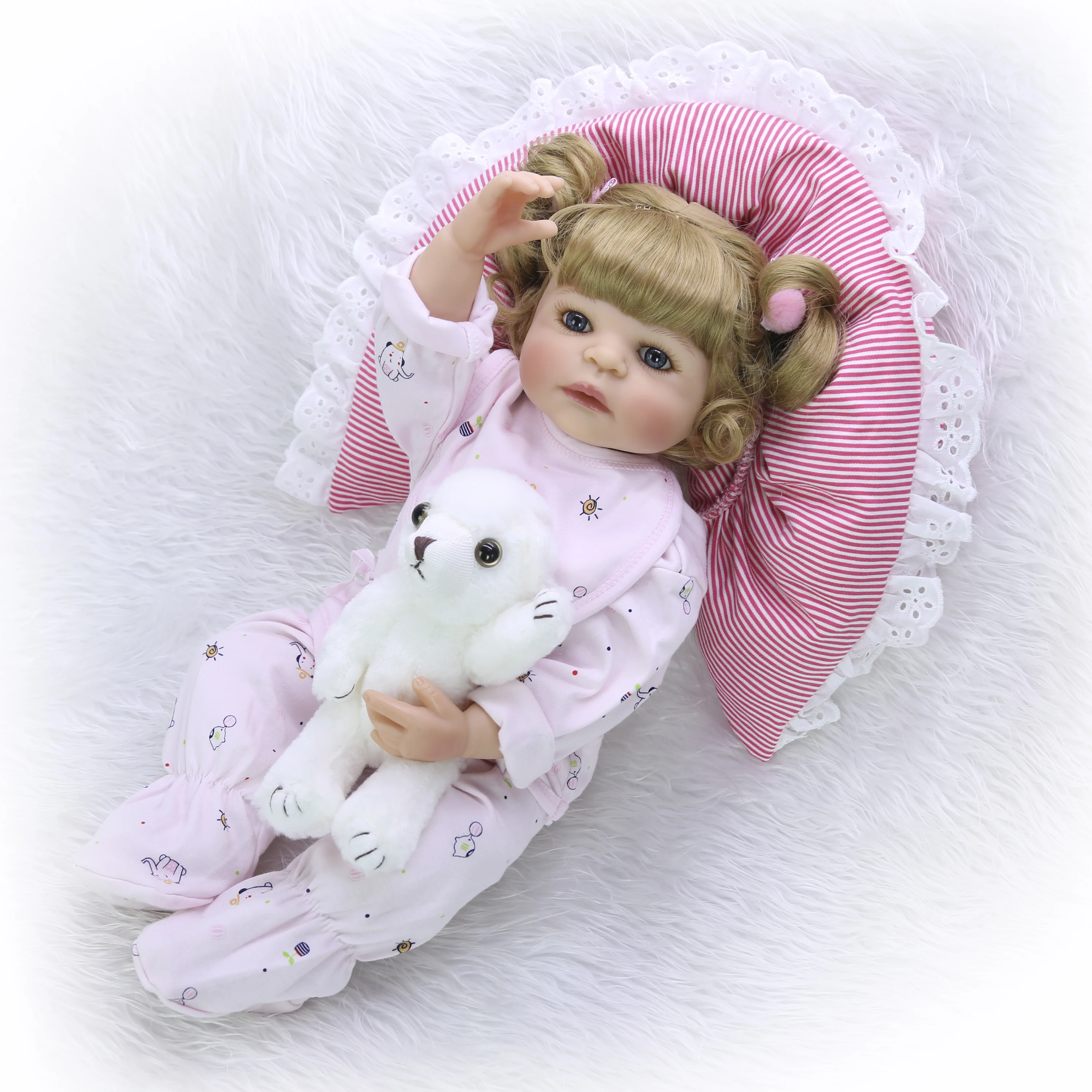 KEIUMI 22 дюйма модная Кукла Reborn Alive Girl силиконовая Реалистичная кукла принцессы для