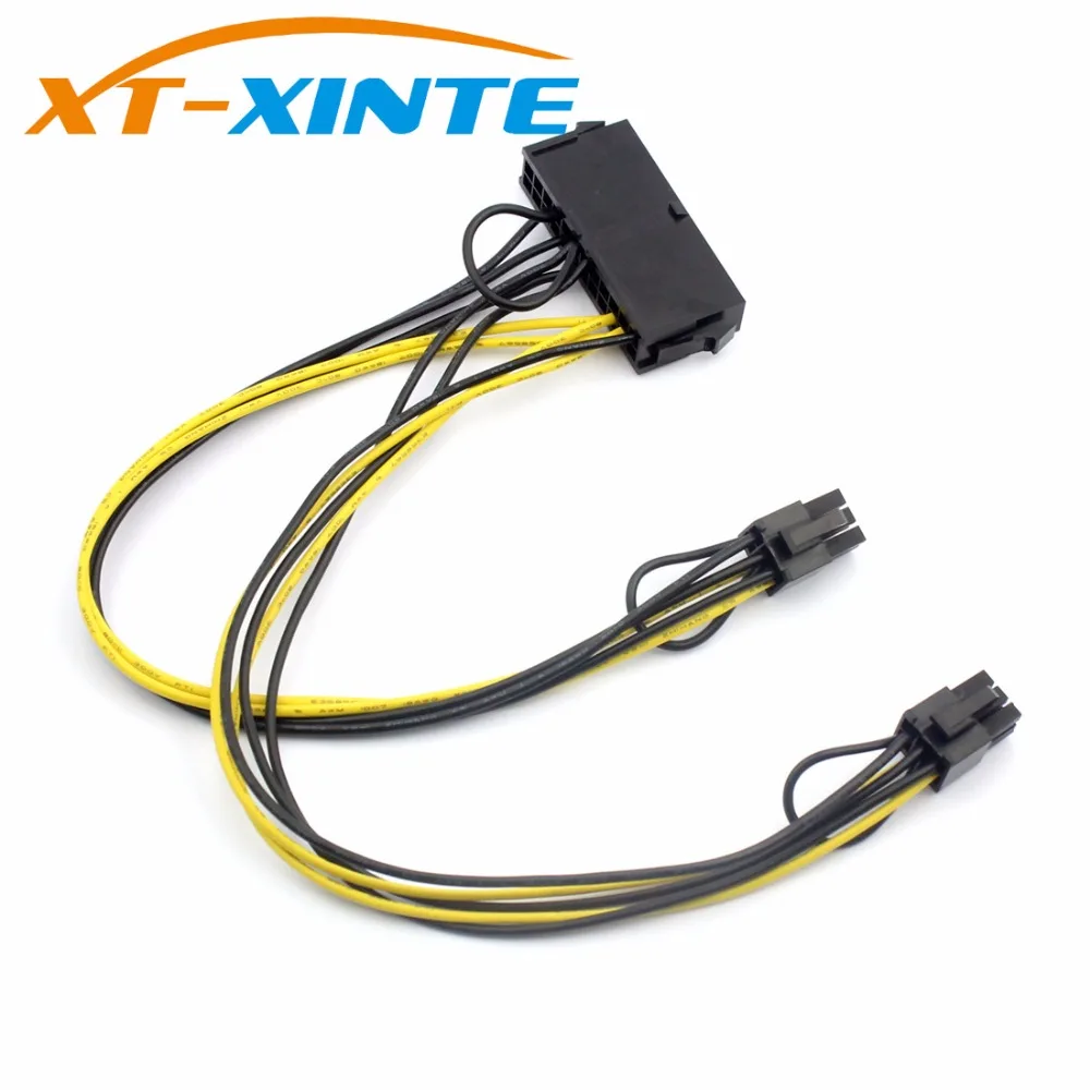 ATX 24Pin к двойной 6 Pin PCI E видеокарта кабель питания с загрузкой Express графический