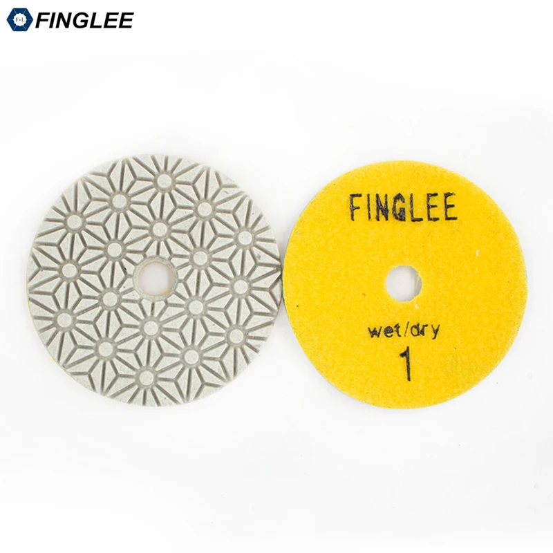 FINGLEE 3 ступенчатые алмазные диски для сухой полировки 4 дюйма/100 мм Diamond Смолы диски для Гранит Мрамор кварц