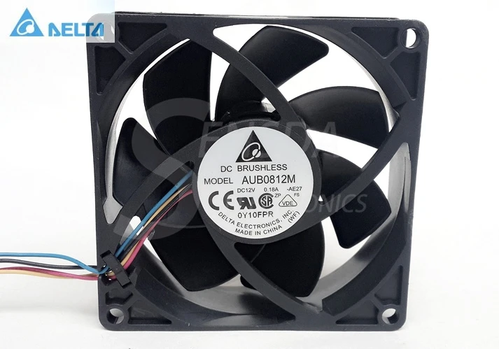 Оптовая продажа Для delta 8025 AUB0812M 80 мм 8 см 12 В 0 18a DC бесщеточный осевой вентилятор