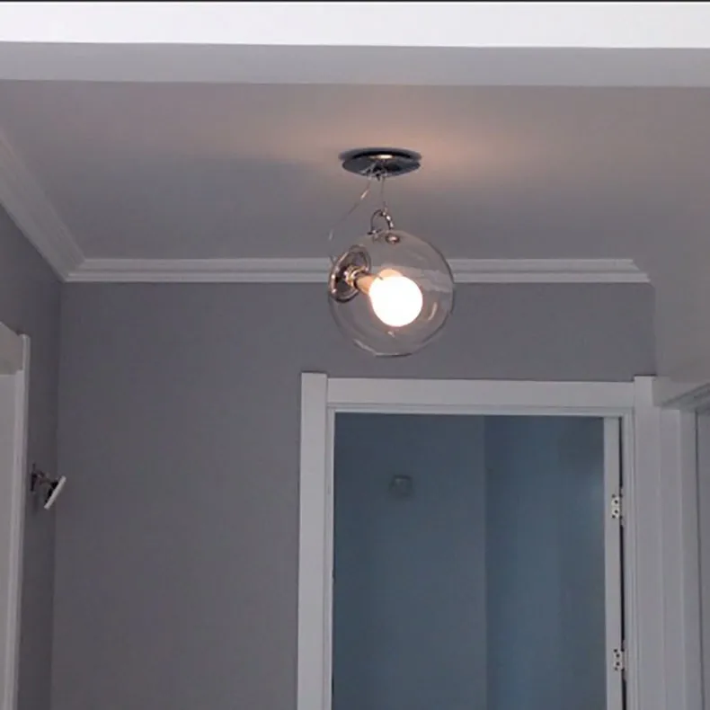 Современные Dia25cm мыльный пузырь ясно Стекло мяч Потолочный светильник DIY Главная деко Гостиная Chrome гладить E27 лампы Потолочные