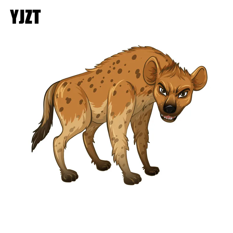 

YJZT 13.6CM*10.8CM Cartoon Ferocious Wolf Decal PVC Motorcycle Car Sticker 11-00574
