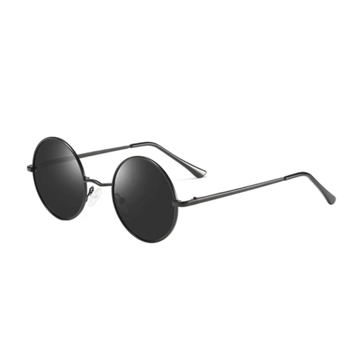 C01Black Smoke Классические поляризованные винтажные круглые солнцезащитные очки для мужчин и женщин, солнцезащитные очки для вождения, мода, стиль, металл, оправа, ретро очки UV400 PL1024 - Цвет линз: C01Black Smoke
