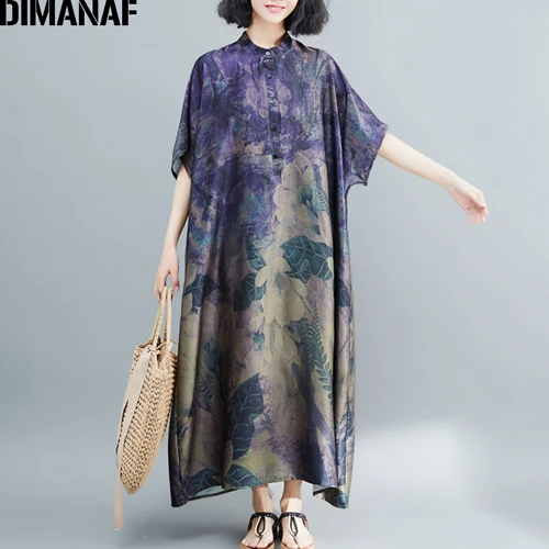 Jing95121CN-zi DIMANAF, женское платье большого размера, винтажное, большой размер, для женщин, Vestido, летний сарафан, свободный, с цветочным принтом, для девушек, элегантное, длинное платье, 5XL, 6XL - Цвет: Jing95121CN-zi