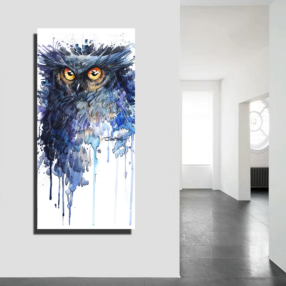 Самодельные художественные Современные картины Акварельная Сова Холст