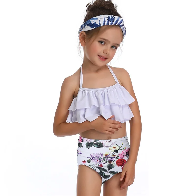 Новинка 2019 купальник для маленьких девочек с принтом детский летний пляжный