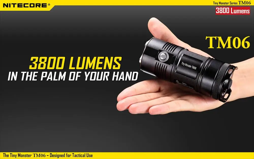 Nitecore TM06 легкий фонарик 4* Cree Xml2 U2 Led 3800 люменов расстояние 334 м мощный фонарь с бликом 4*18650 литий-ионный аккумулятор