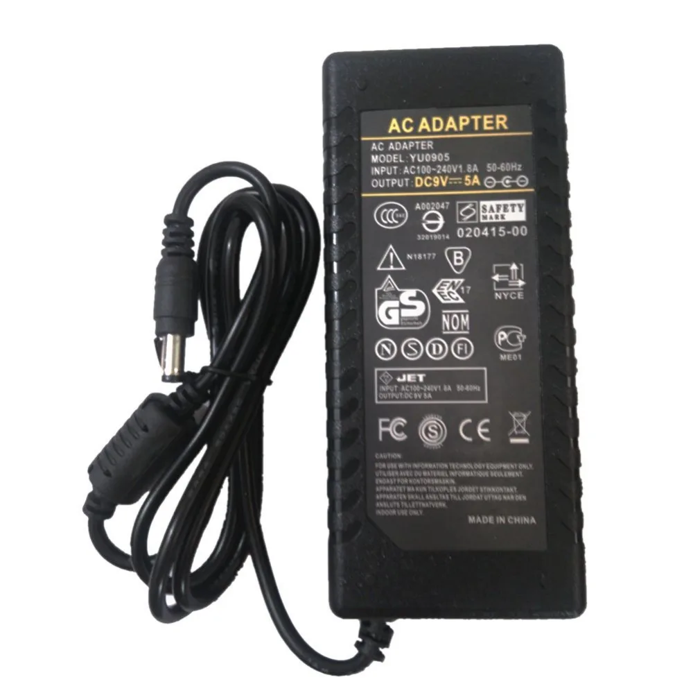 5PCS/LOT 9V5A 45W AC DC Adapter Charger 5.5*2.1 or 5.5*2.5mm 9V 5A Switch Power Supply LED Strips Light | Компьютеры и офис
