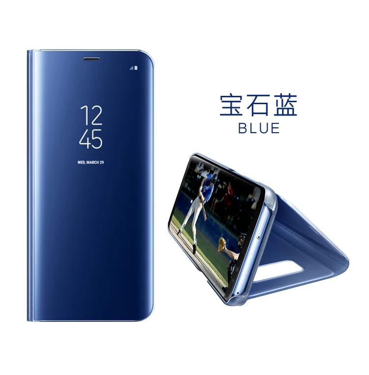 Sky blue Чехол для Samsung Galaxy A3 A5 A7 чехол Clear View смарт-крышка для Samsung Galaxy A3 20 A520 A720 F зеркальный флип-чехол - Цвет: Sky blue