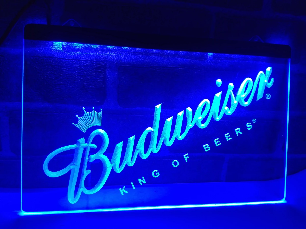 LA002 Budweiser пивной бар паб клуб светодиодный светодиодная неоновая светосветильник