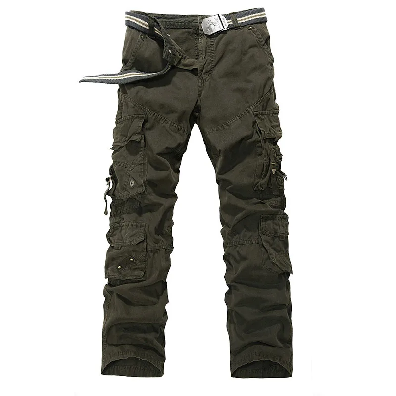 Army Green Новые мужские модные повседневные уличные карманы армейские камуфляжные военные камуфляжные спортивные хлопковые длинные брюки карго - Цвет: Army Green