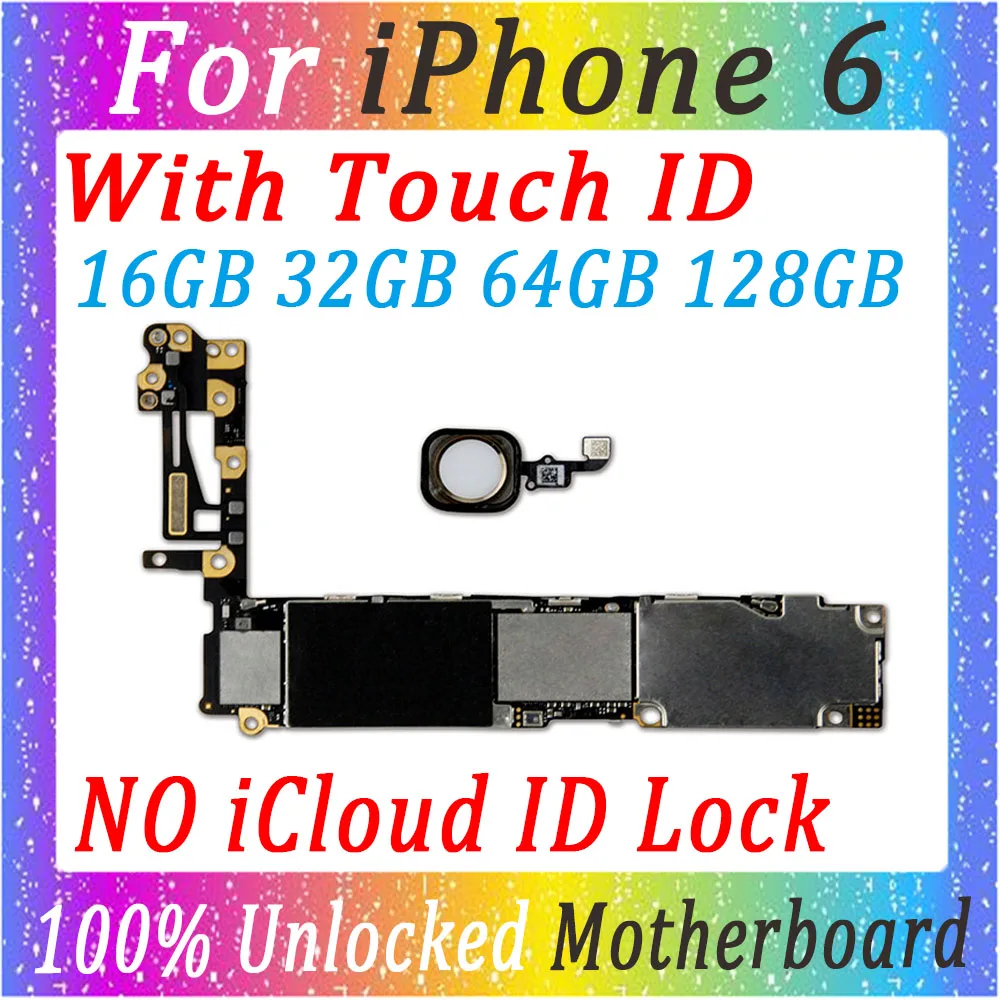 Оригинальная разблокированная материнская плата для iphone 6 с/без сенсорной ID с
