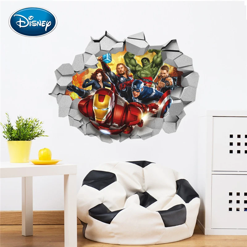 Disney новая наклейка "Мстители" Детская комната спальня фон водостойкие временные наклейки