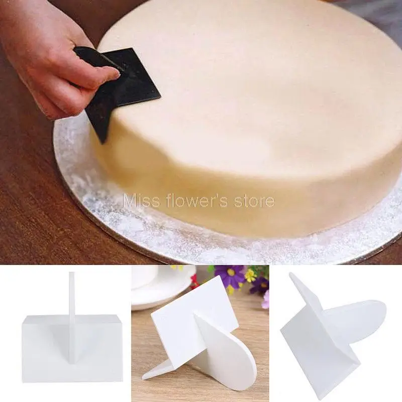 4 стиля DIY украшения торта Edger угол Гладкий весло Инструмент глазурь помадка
