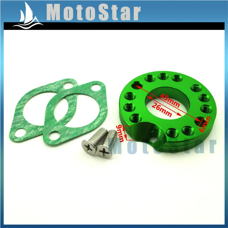 Зеленый Алюминиевый адаптер карбюратора с ЧПУ 26 мм складная спиннерная пластина
