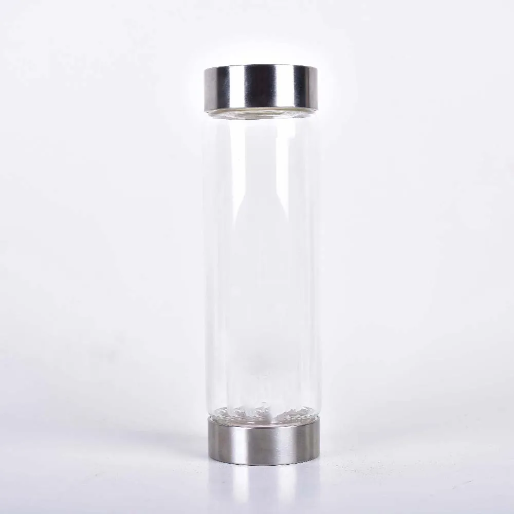 Just empty bottle Натуральный кварц драгоценный камень кристалл стекло эликсир бутылка для воды точка ручной резной драгоценный камень целебное стекло бутылка для воды - Цвет: Just empty bottle