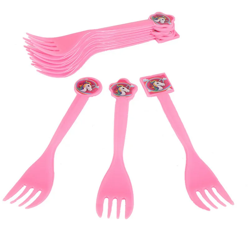 10 шт Единорог одноразовый пластиковый нож/вилка/Ложка вечерние украшения для дня
