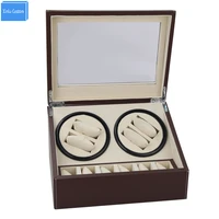 dhl shipping brown automatic watch winder 4 slient motor box for watches mechanism cases with drawer storage display watches