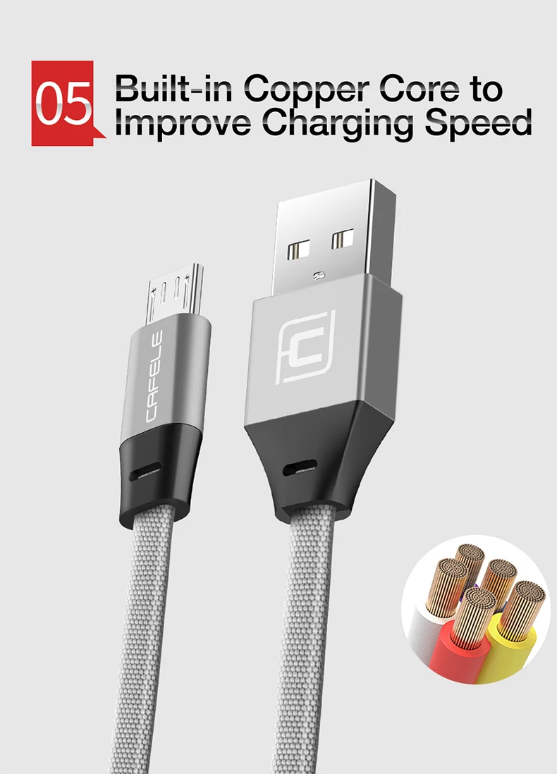Cafele плоский USB Micro USB кабель для Xiaomi Redmi 5 Plus тканый Micro USB кабель для Xiaomi huawei samsung