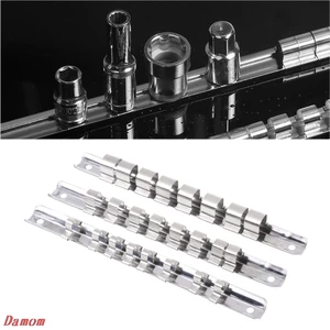 Держатель для розеток 14 дюйма, 38 дюйма, 12 дюйма, с 8 зажимами на рейке, органайзер для хранения инструментов