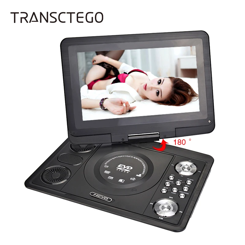 TRANSCTEGO dvd-плеер портативный телевизор 13,9 дюймов с цифровым ТВ домашний ЖК-экран для автомобиля Usb игры FM DVD VCD CD MP3 Anolog tv