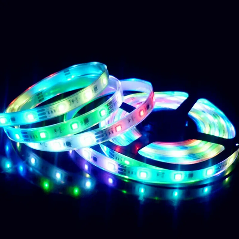 

DHL FREE 50m/lot Waterproof IP67 WS2801 IC RGB led Pixel strip 32leds/m 5050SMD RGB DC 5V LED Digital Addressable Tape Strip