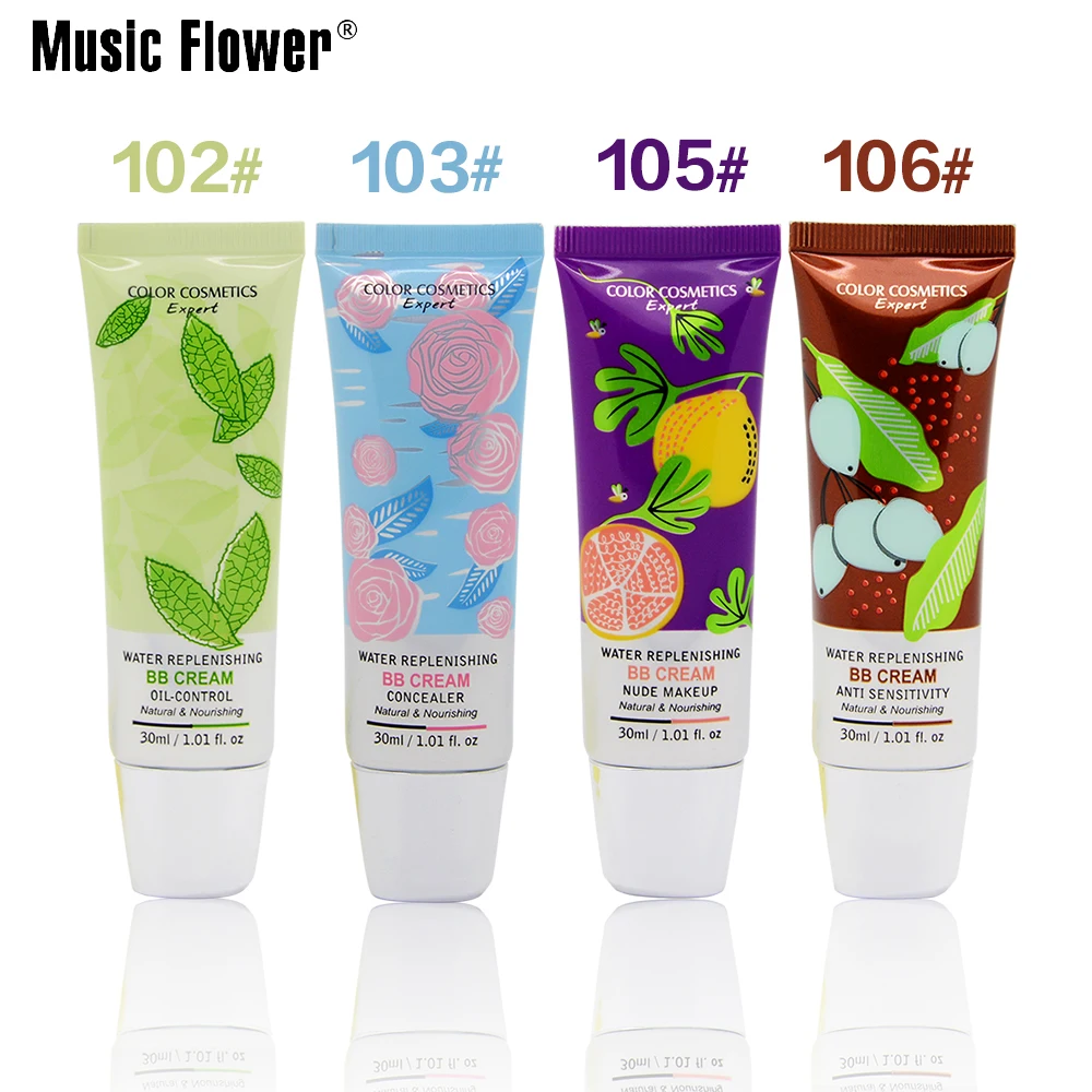 Music Flower BB крем 30 мл натуральная питательная отбеливающая жидкость для лица увлажняющий макияж консилер основа для макияжа ВОДА