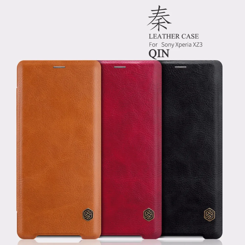 Винтажный чехол книжка NILLKIN Qin для xperia xz2 XZ3 бумажник sony xz3 XZ2 из натуральной