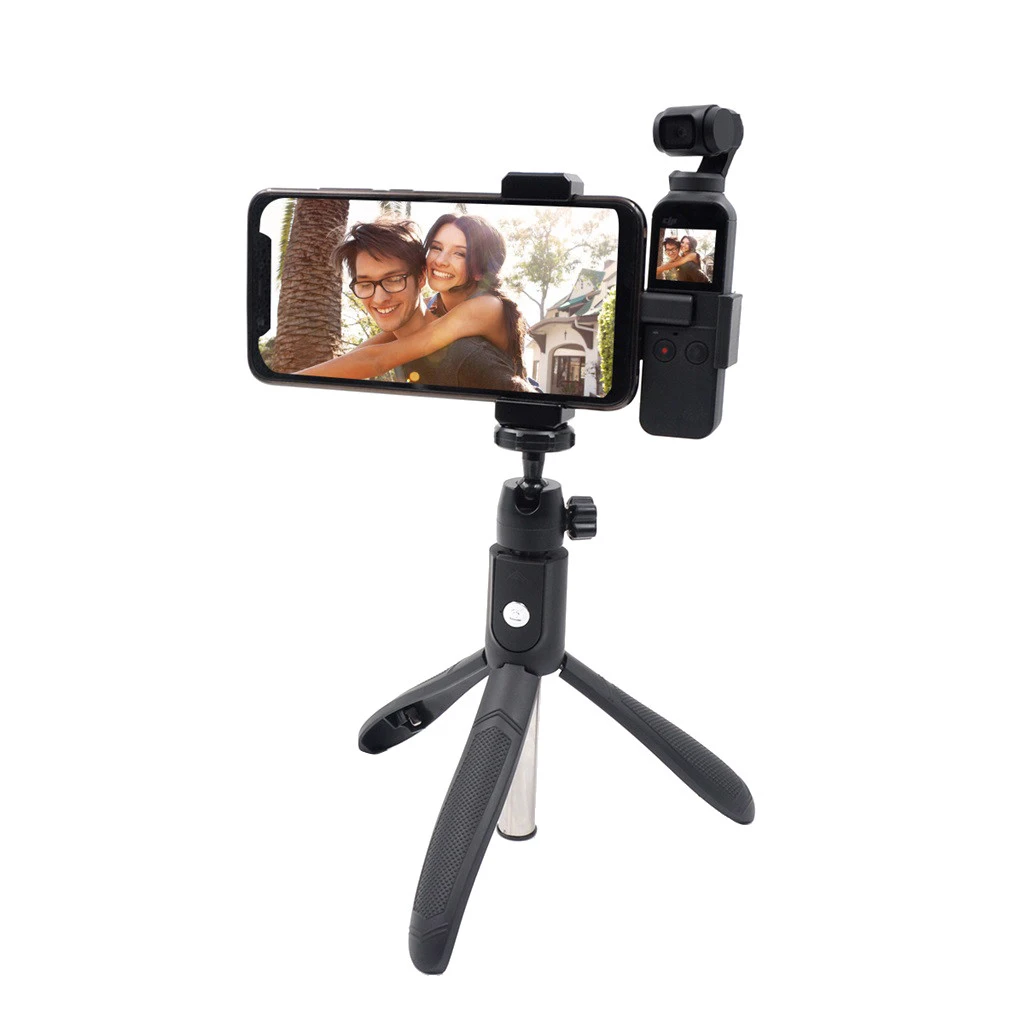 Селфи палка штатив держатель телефона для DJI OSMO Карманный ручной карданный+ алюминиевый сплав Мобильный телефон клип кронштейн+ Автоспуск