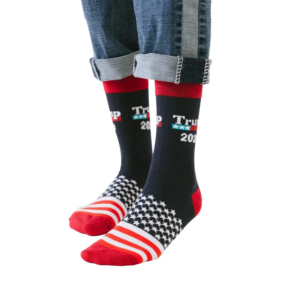 1 пара Chaussette модные удобные с принтом лодыжки Трамп 2020 для взрослых хлопок