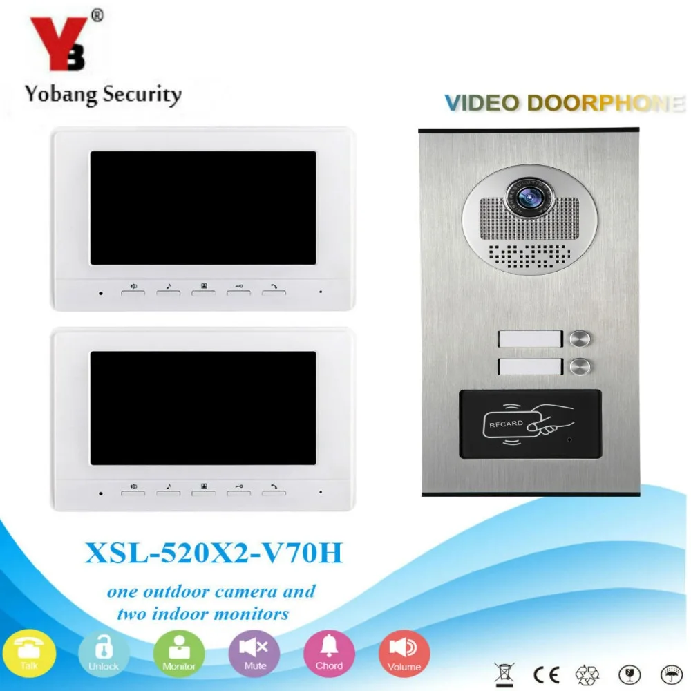 Yobang Security 7inch Video Screen with Night Vision RFID IP Camera Waterproof Door Phone Intercom Doorbell System For Household |