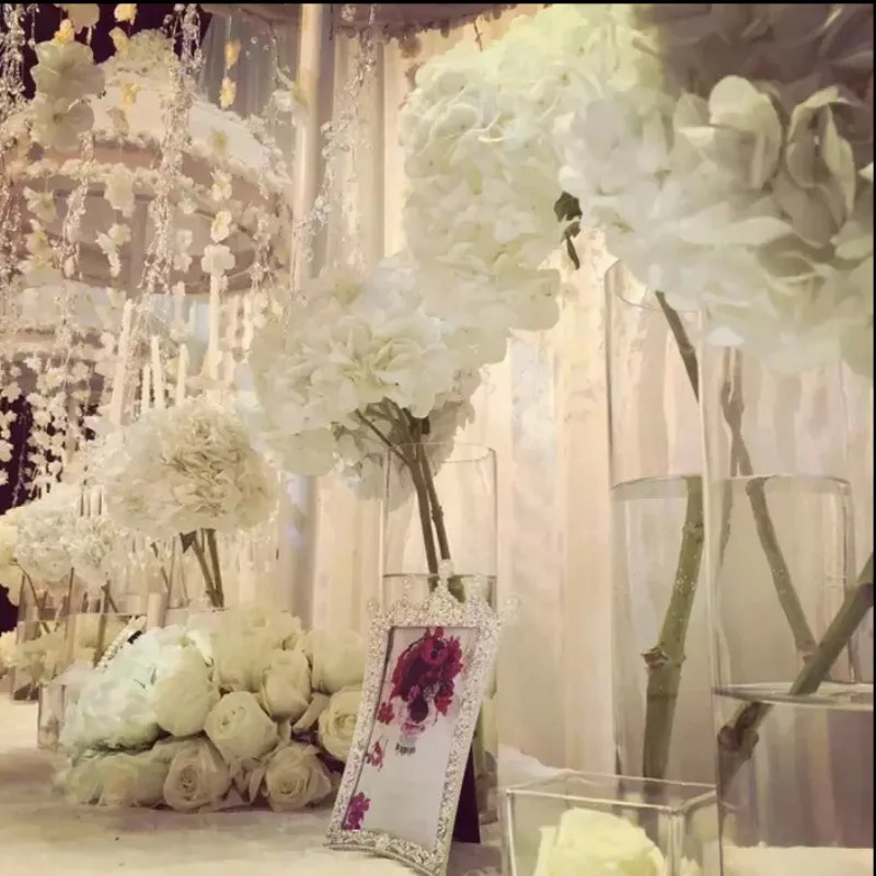 

New 30-40-50cm Acrylic Vase High Transparency Cylinder Vase Wedding T Station Road Arrangement Props Party Home Decoration