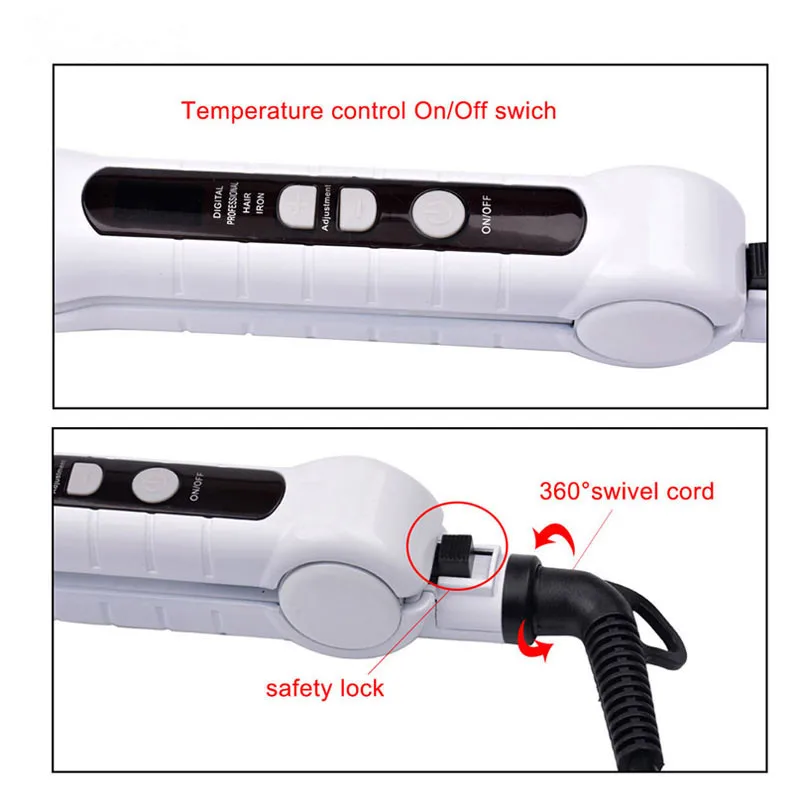 3-In-1 Tourmaline Ceramic Hair Curler Straightener + Corn Curling Iron +Hair Flat Styling Tool |