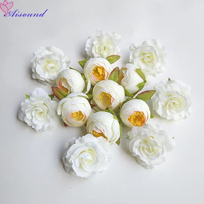 milk white 14 шт. искусственные шелковые розы цветы головы искусственная Камелия как DIY ремесло поставки венок свадебное украшение Флорес искусственное - Цвет: milk white