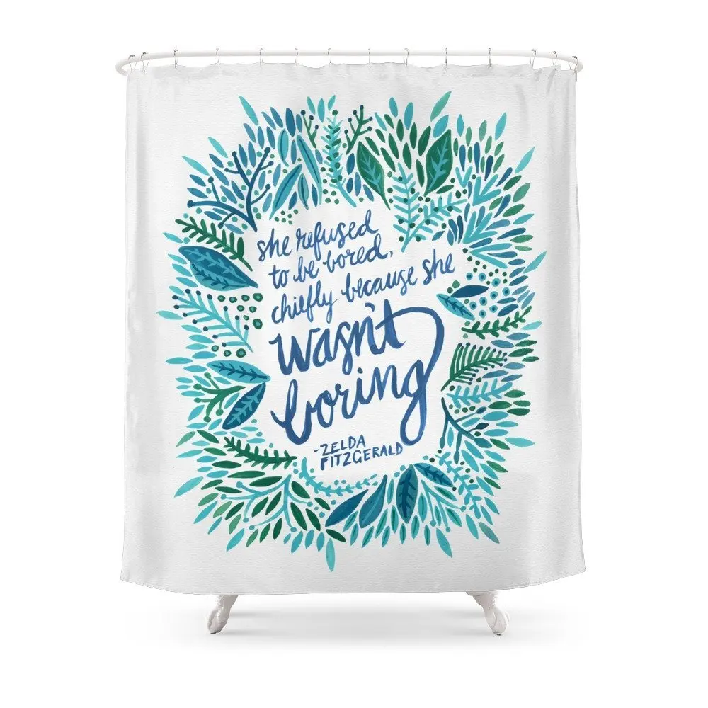 Zelda Фицджеральд синий на белый душ Шторы комплект|blue shower curtains|shower curtain bluewhite |