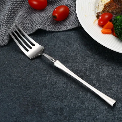 Sliver Fork Новинка, благородная посуда GH, нож, вилка, столовые приборы, розовый, золотой, серебряный, черный, набор посуды, кухонные столовые инструменты для еды, кофе, десерт - Цвет: Sliver Fork
