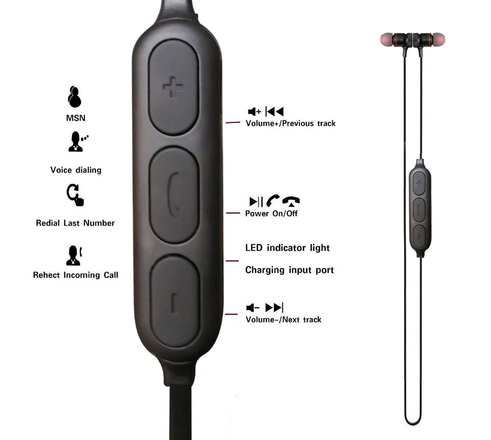 Hutmtech HT05 Беспроводной bluetooth наушники Спорт портативный мини-Беспроводной Bluetooth с