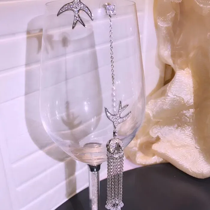 Модные дизайнерские Медь Jewelry 3A кубического циркония вечерние серьги|designer