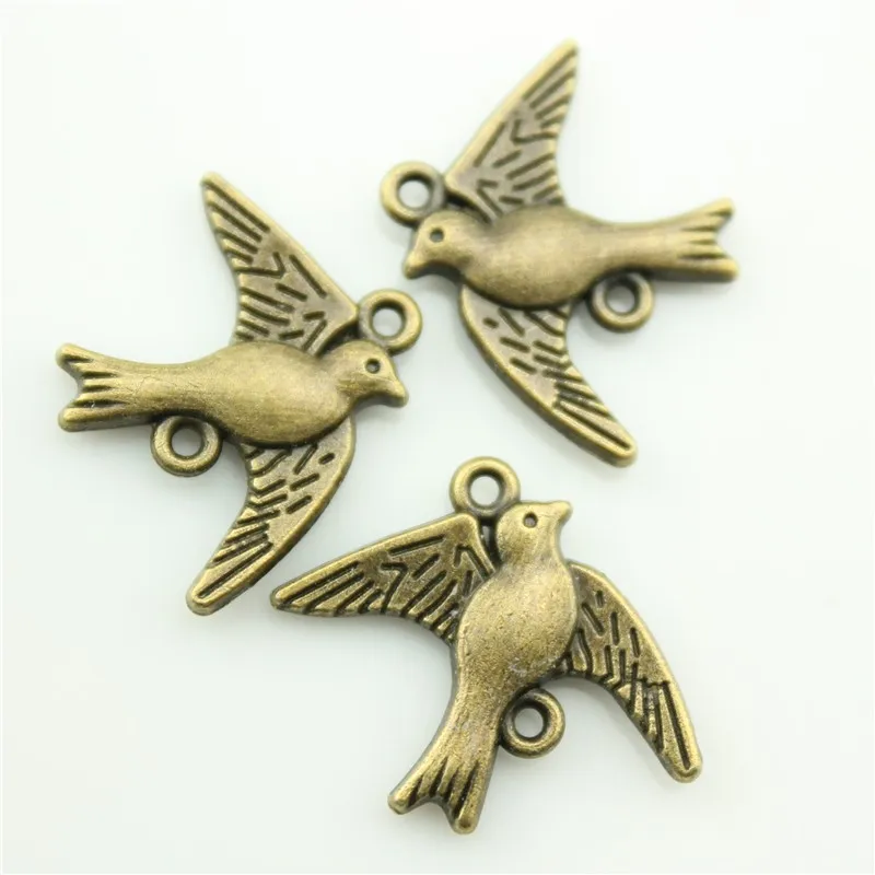 

55 шт./лот 21*17 мм Очаровательные Подвески в виде старинной бронзы с птицей, ювелирные изделия «сделай сам» для браслета, ожерелья, сережек
