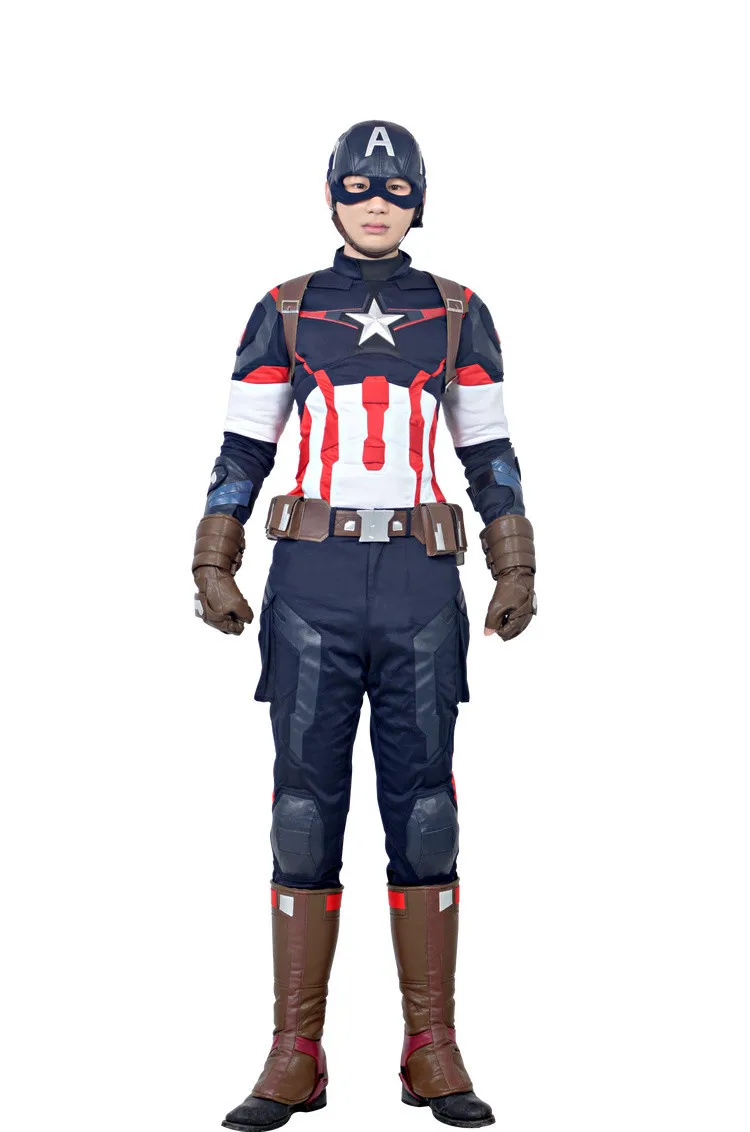 Newest Marvel movie costume age of Ultron Costume Captain America Cosplay Steve Rogers Superhero for men | Тематическая одежда и