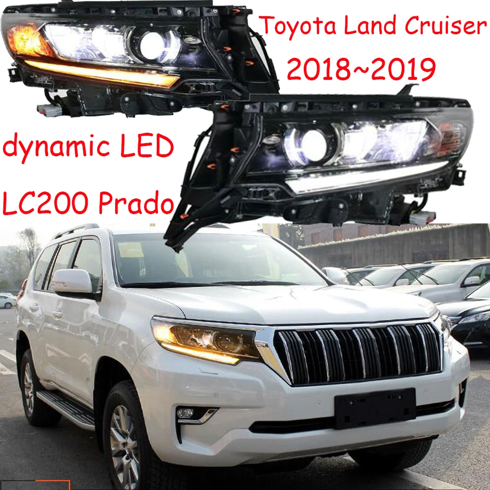 Динамический 2 шт. стайлинга автомобилей налобный фонарь для CRUISER LC200 2018 год prado