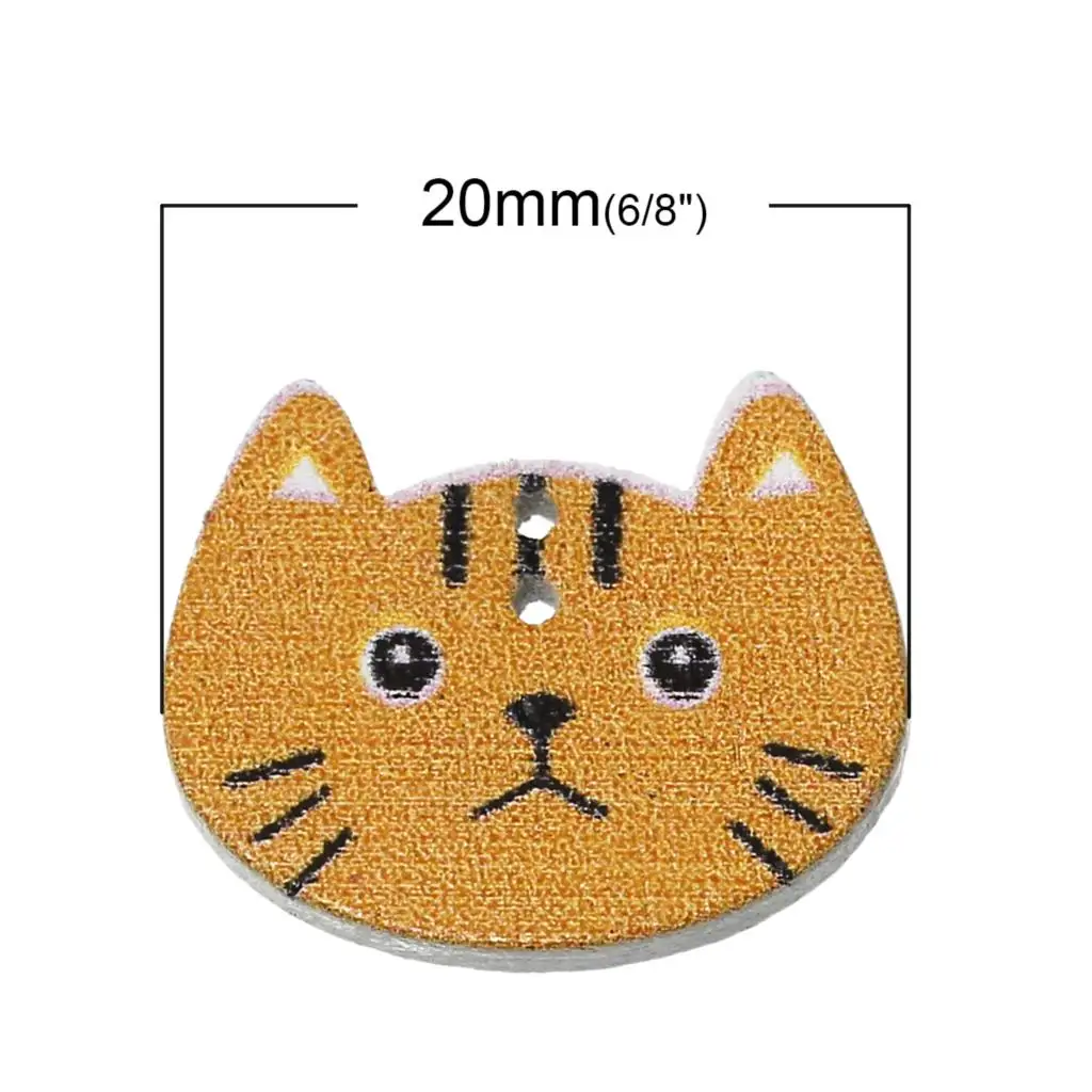 DoreenBeads деревянные швейные пуговицы Скрапбукинг Cat в случайном порядке 2 отверстия