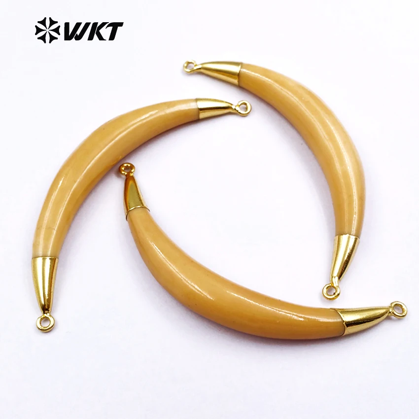 

WT-P856, модные двойные петли, полумесяц, кулон, ювелирное изделие, натуральная смола с золотым цветом, очаровательные двойные петли, подвесные ...