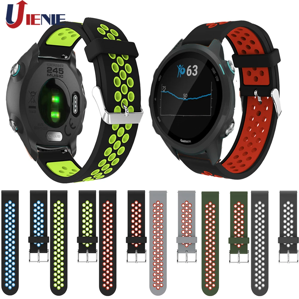 Силиконовый спортивный ремешок для часов Ремешок для Garmin Forerunner 645 245 245 M Vivoactive3 Смарт-часы браслет с двойными цветами