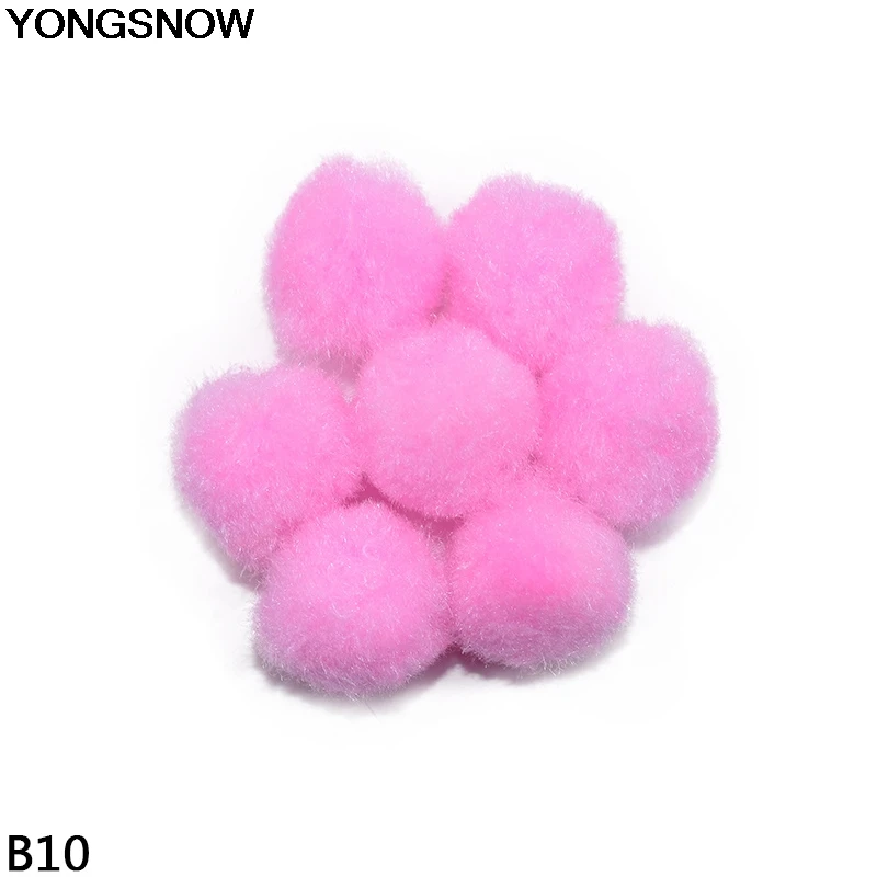 B10 YONGSNOW 25 мм/20 мм 100-500 шт круглые мягкие помпоны плюшевые шарики для дома DIY ремесла для свадебного украшения - Цвет: B10