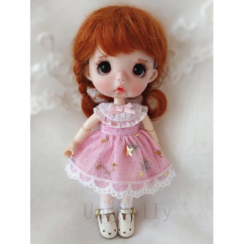 1 шт. милое Розовое Кружевное мини платье OB11 для кукол obitsu 11 1/8 BJD аксессуары