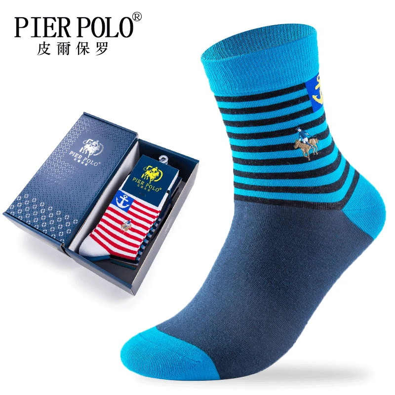 PIER POLO модные мужские повседневные подарочные носки одноцветные хлопковые