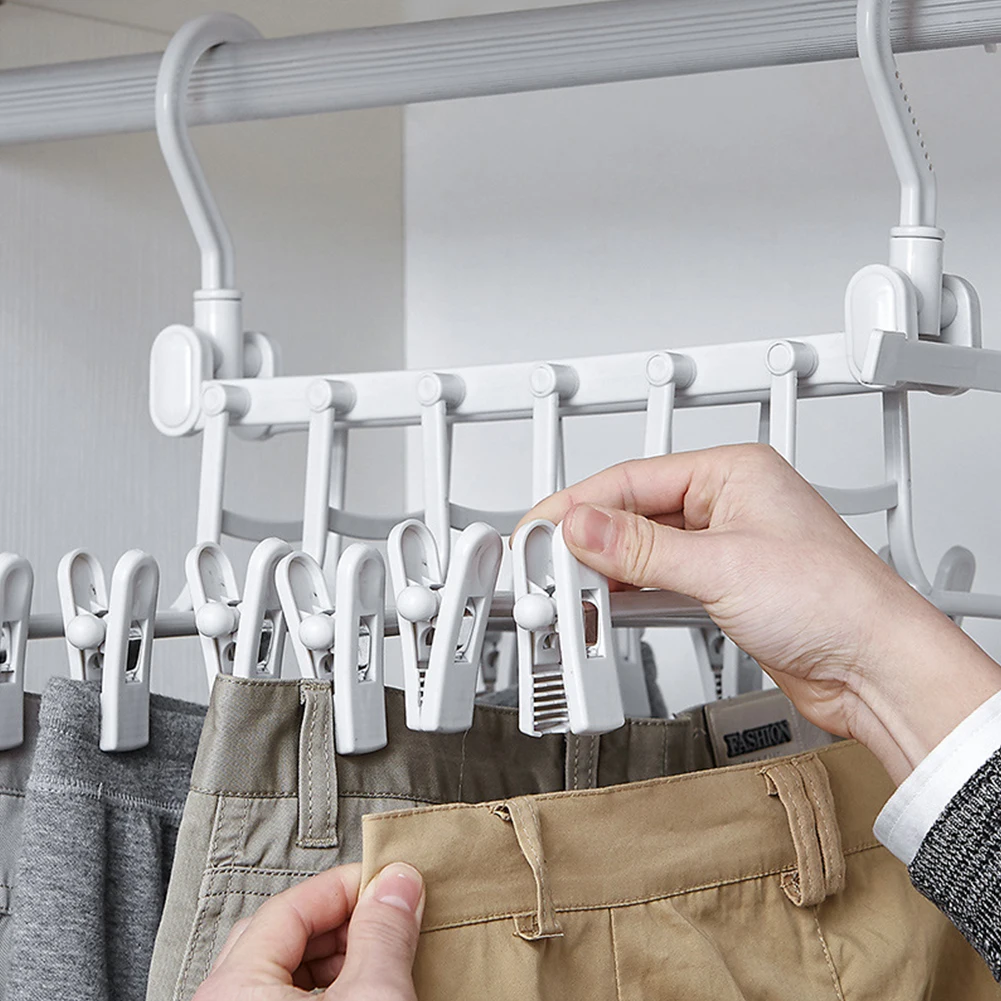 Clip Multi Layers Save Space Organizer Classify Pants Antislip Household Rack 360 Degree Rotating Clothes Hanger Foldable | Дом и сад