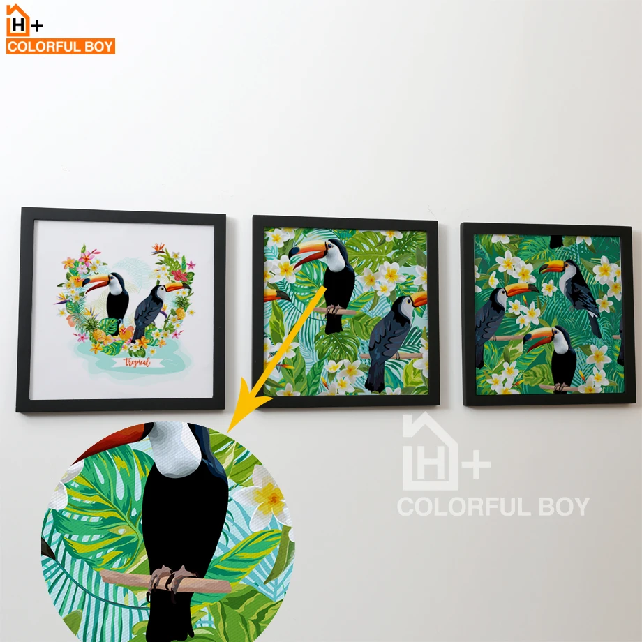 Картина на стену с тропическим цветком COLORFULBOY Flamingo скандинавские постеры и